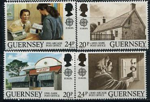 Гернси, 1990, Европа, Почтамты и Почтальоны, 4 марки